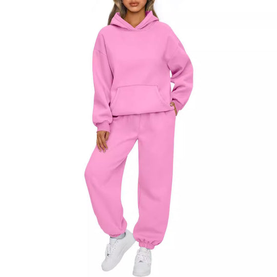 Damen nan Oversized Hoodie- und Jogginghose-Set aus weicher Baumwollmischung EB