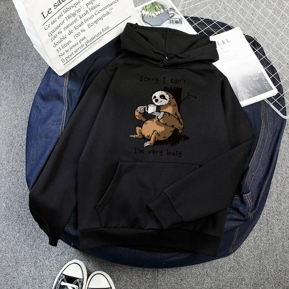 Damen Kapuzensweater mit niedlichem Tiermotiv und verspieltem Spruch EB