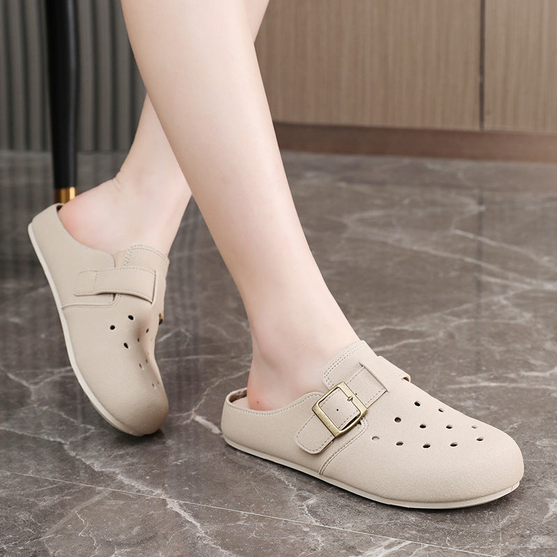 Damen Bequeme Clogs mit modischem Riemen und atmungsaktiver Obermaterialstruktur EB