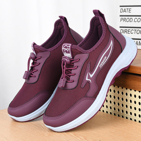 Damen sportliche Lauf-Sneaker mit flexibler Sohle und schnellschnür-System EB