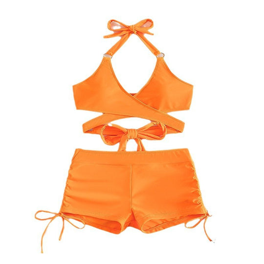 Damen Sport-Bikini-Set mit asymmetrischem Oberteil und hohem Schnitt EB