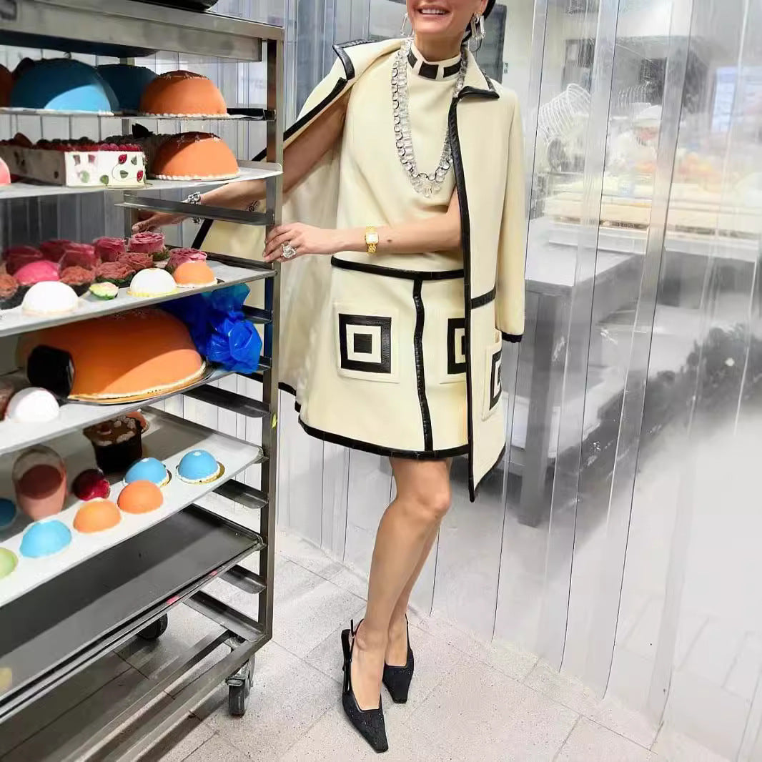Damen Elegante und raffinierte Jacke mit strukturiertem Design und Kontrastnähten EB