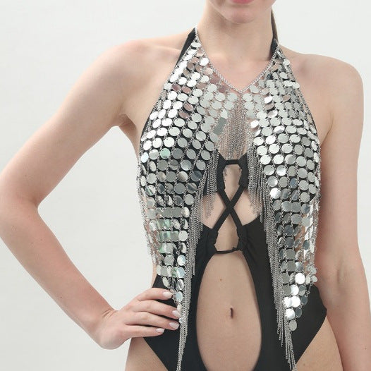 Damen Badeanzug mit glamourösem Metallic-Detail und einzigartigem Schnitt EB