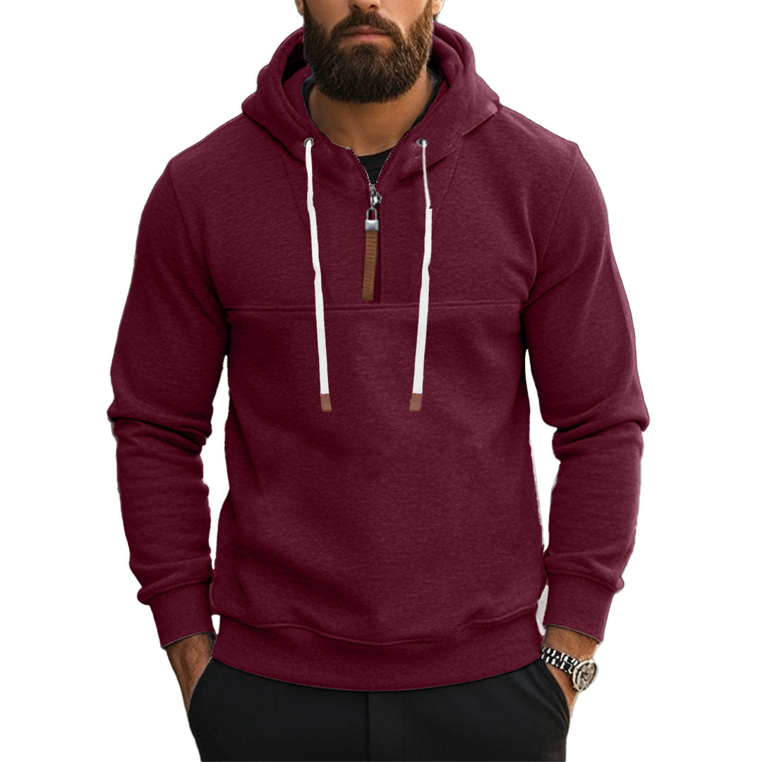 Herren Kapuzensweater mit halbem Reißverschluss und modernem Schnitt EB