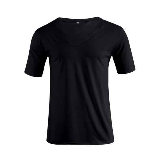 Herren nan V-Ausschnitt T‑Shirt aus feinem Jersey mit schmaler Silhouette und flachen Nähten EB