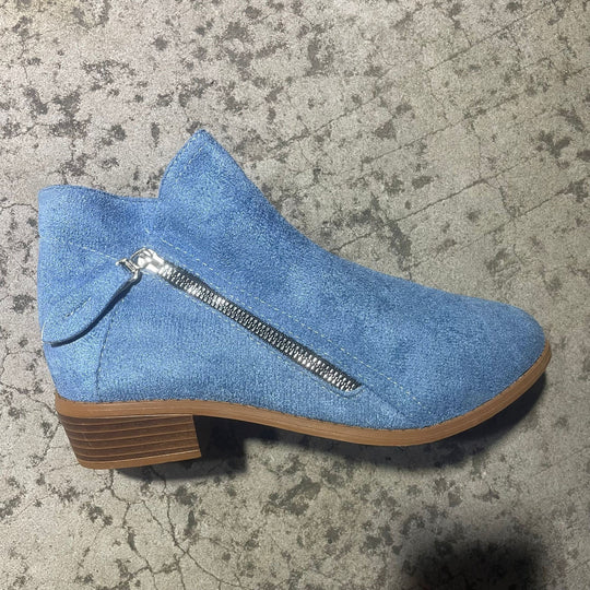 Damen elegante Stiefeletten mit modischer Reißverschluss-Applikation EB