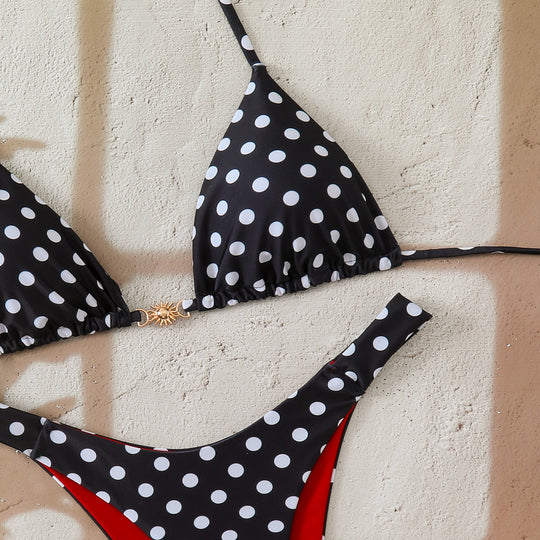 Damen Designer-Bikini mit Leopardenmuster und raffinierten Details EB