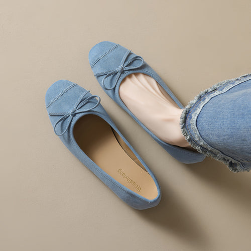 Damen Ballerinas mit eleganter Schleifenverzierung und weicher Innenausstattung EB