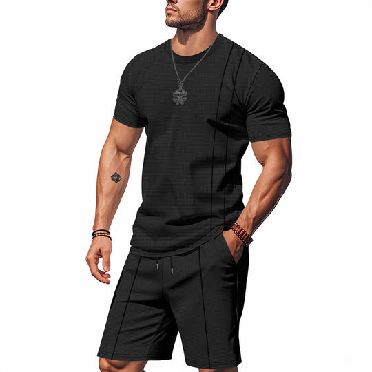 Herren Sportliches Kurzarm- und Shorts-Set aus atmungsaktivem Material EB