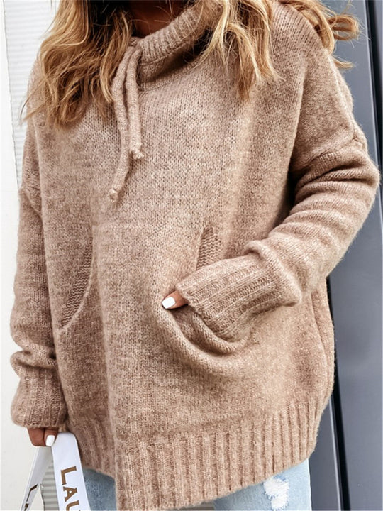 Damen Sweatshirt mit Kapuze und Kängurutasche EB