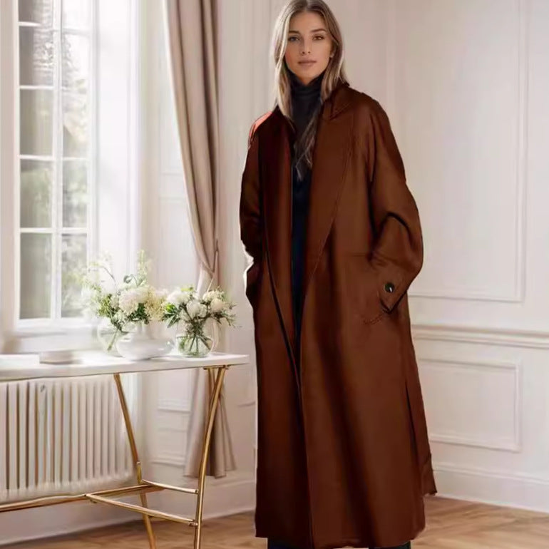 Damen eleganter Duster-Mantel mit geräumigen Taschen und modernem Schnitt EB