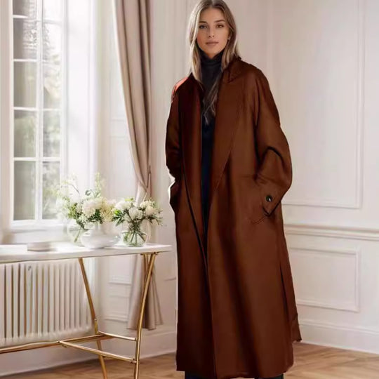 Damen eleganter Duster-Mantel mit geräumigen Taschen und modernem Schnitt EB
