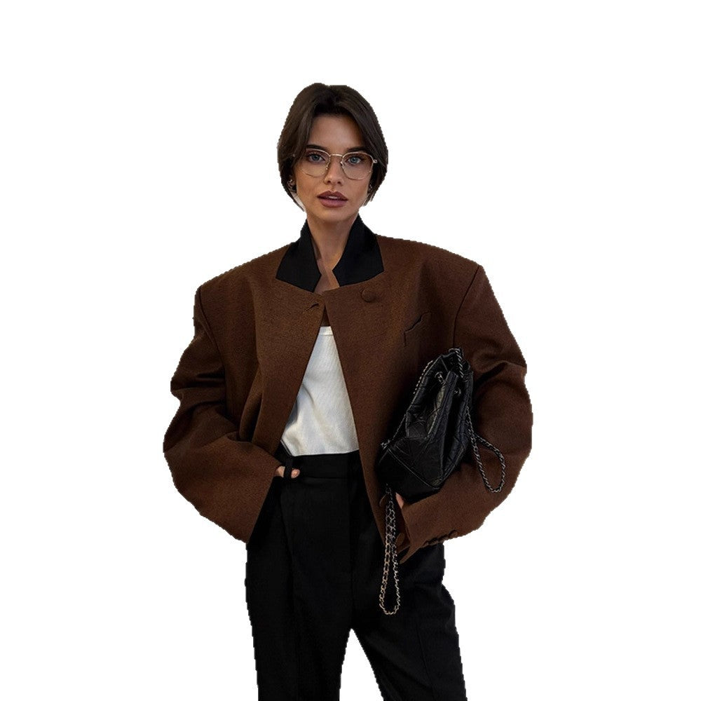 Damen Wolle Crop-Jacke mit modernem Schnitt EB