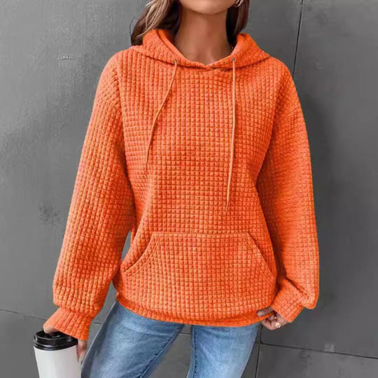 Damen stylischer Kapuzenpullover mit strukturiertem Stoff EB
