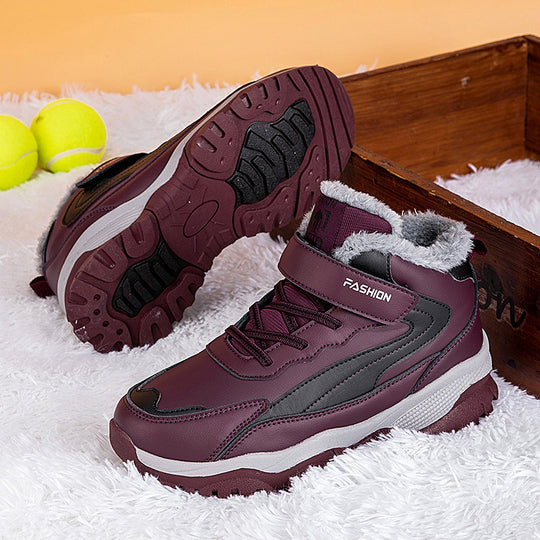 Damen Warm gefütterte Winterstiefel mit rutschfester Sohle und verstellbarem Klettverschluss EB