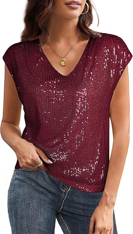 Damen Glamouröses Paillettenshirt EB