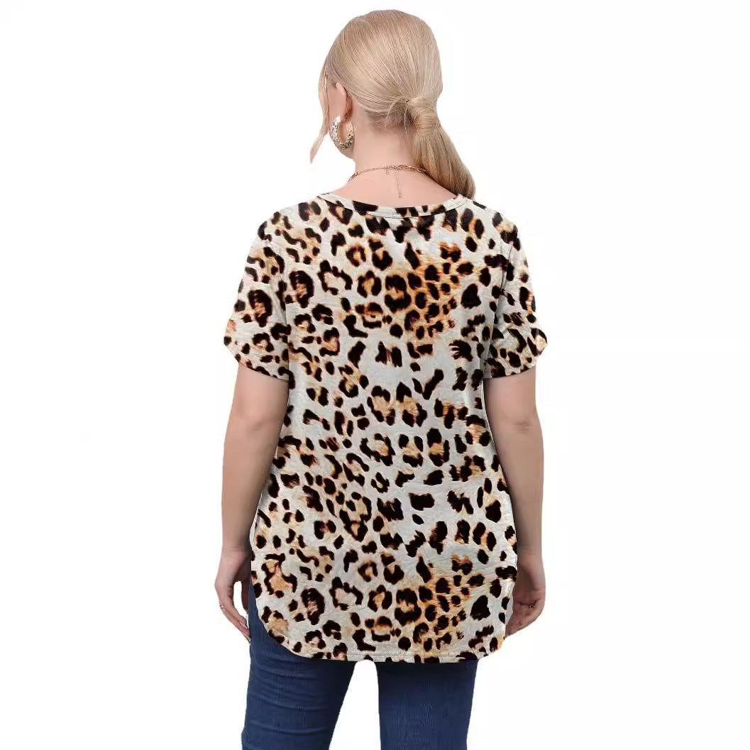 Damen lässiges T-Shirt mit modernem Batikdesign EB