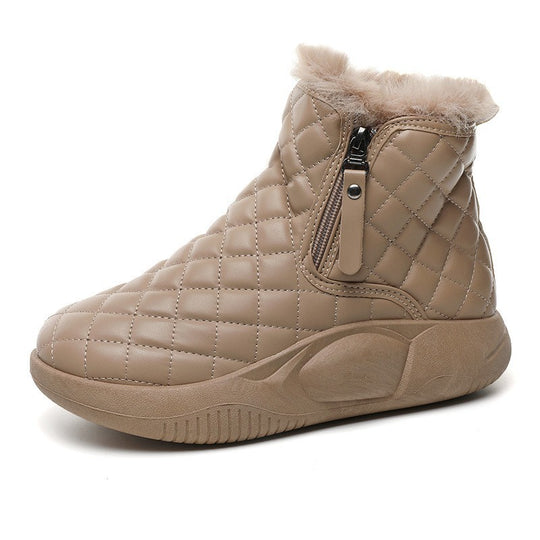 Damen Winterliche High-Top Stiefel mit Fleece-Futter und rutschfester Sohle EB