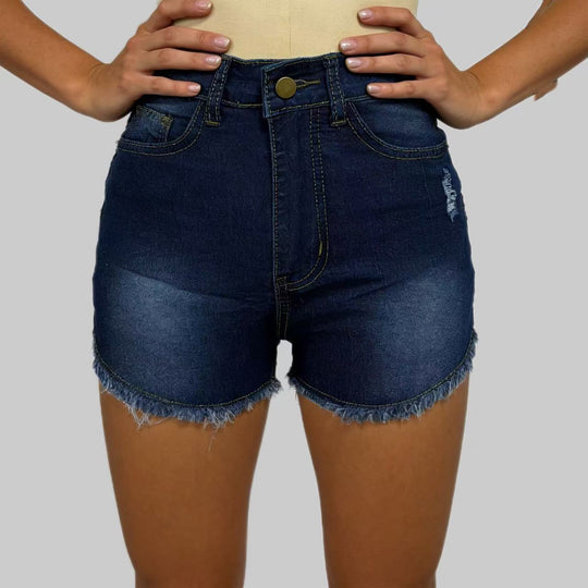 Damen Hochgeschnittene Denim-Shorts im angesagten Fransen-Look EB