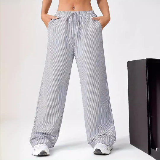 Damen weite Sommerhose mit seitlichen Taschen EB