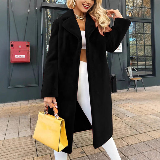 Damen Kuschelige Oversized Jacke aus weichem Material EB