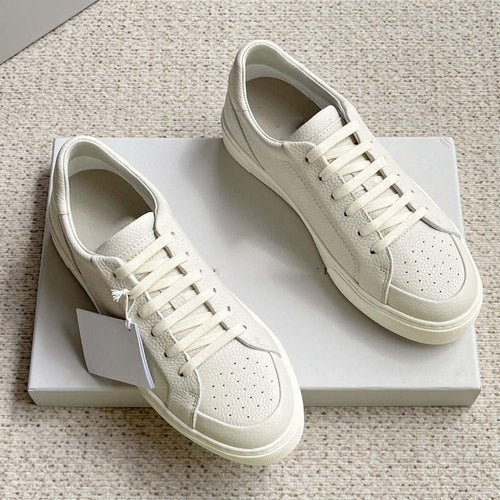 Damen Leder Sneakers mit strukturiertem Obermaterial und rutschfester Sohle EB