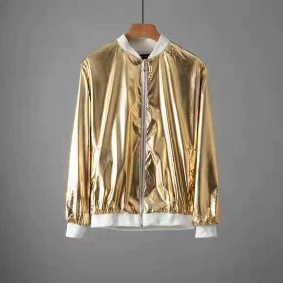 Herren modische Bomberjacke im glänzenden Design EB