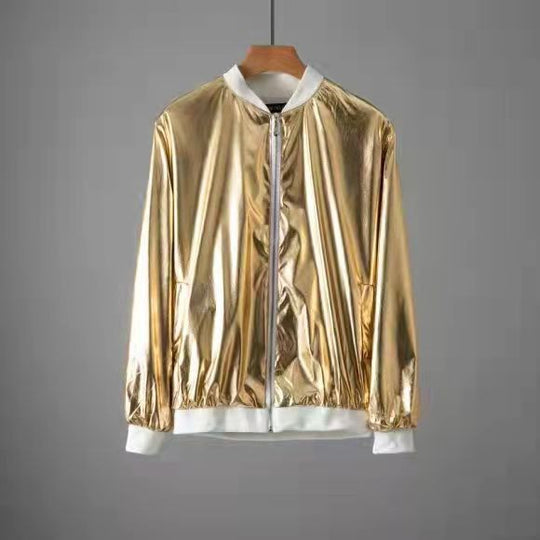 Herren modische Bomberjacke im glänzenden Design EB