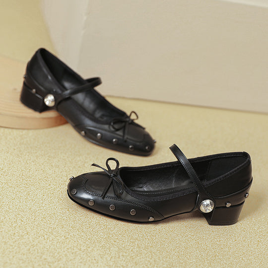 Damen elegante Ballerinas mit modischem Riemen und schimmerndem Detail EB