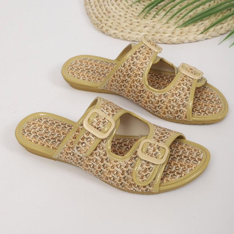 Damen Komfortable Riemchen-Sandalen mit doppelt verstellbaren Schnallen EB