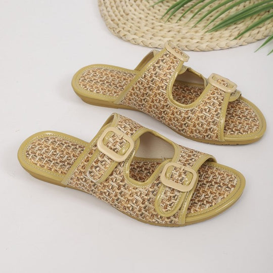 Damen Komfortable Riemchen-Sandalen mit doppelt verstellbaren Schnallen EB