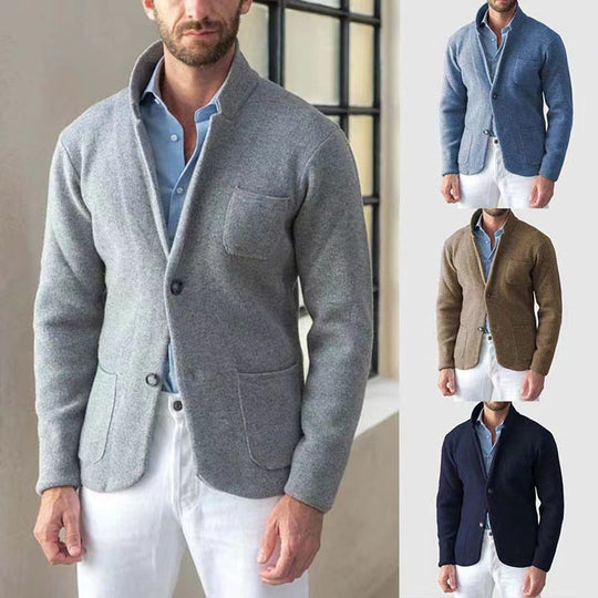 Herren Strickblazer mit eleganter Optik und praktischen Taschen EB