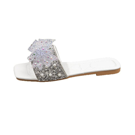 Damen elegante Riemchen-Sandalen mit glitzerndem Schmuckdetail EB