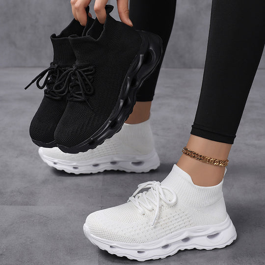 Damen Sportliche Knit Sneakers mit atmungsaktivem Obermaterial und flexibler Sohle EB