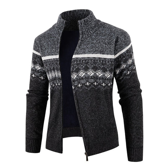Herren modische Strickjacke mit hohem Kragen EB