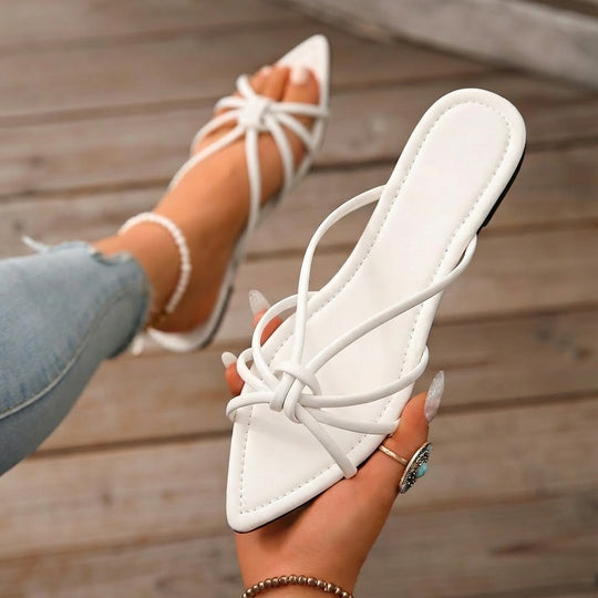 Damen Elegante Mules mit stilvollem Knotendesign EB
