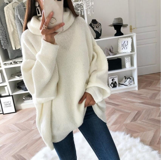 Damen Weicher Oversized Strickpullover EB