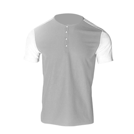 Herren nan kurzärmeliges Henleyshirt mit mittellanger Knopfleiste und Raglanärmeln EB