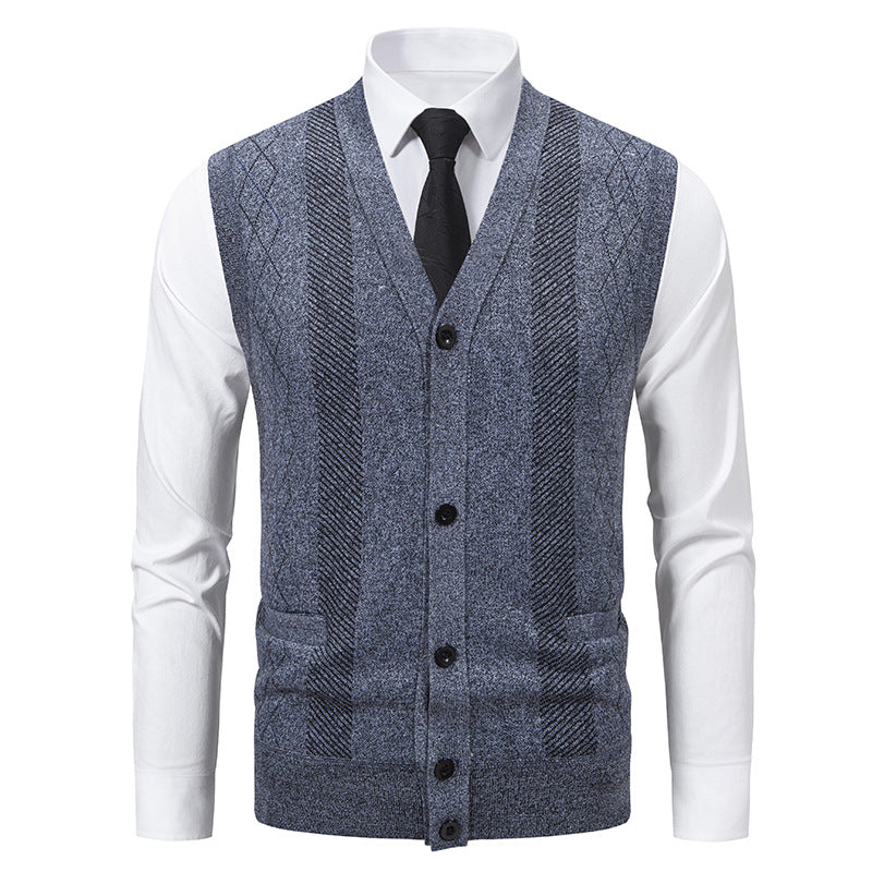 Herren elegante Weste mit strukturiertem Design und praktischen Taschen EB
