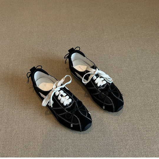 Damen modische Schnür-Sneaker aus hochwertigem Wildleder mit dekorativen Akzenten EB
