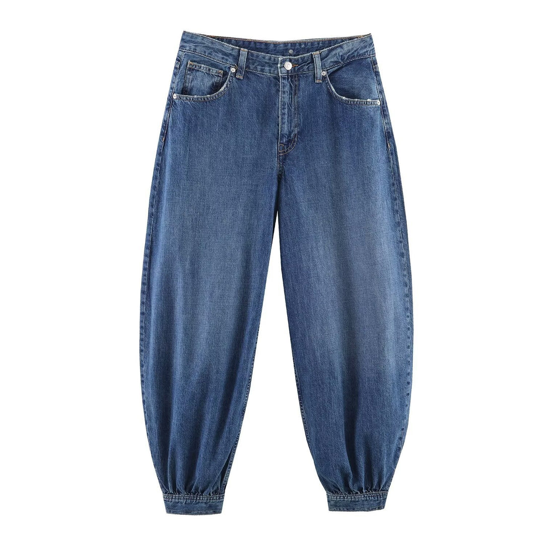 Damen Tapered Jeans mit elastischem Bündchen und bequemer Passform EB
