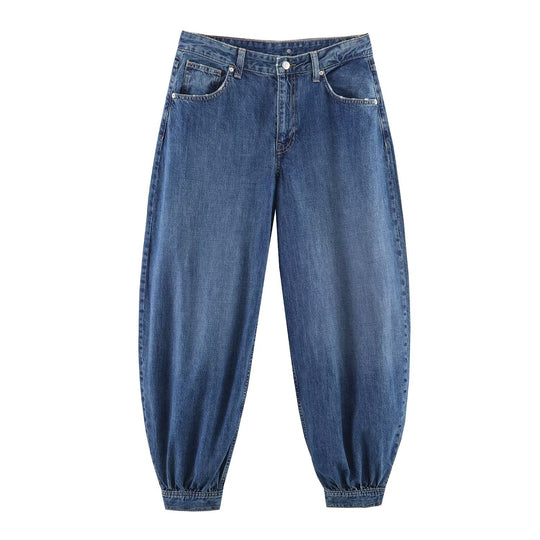 Damen Tapered Jeans mit elastischem Bündchen und bequemer Passform EB