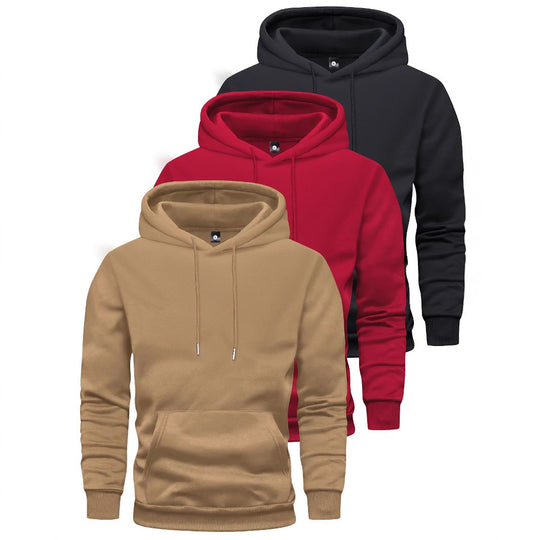 Unisex schlichter Kapuzenpullover mit Kängurutasche, gerippten Bündchen und relaxed Fit EB