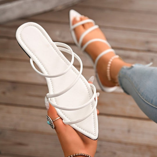 Damen elegante Riemchen-Sandalen mit funkelndem Akzent EB