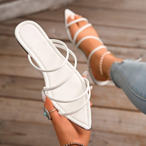 Damen elegante Riemchen-Sandalen mit funkelndem Akzent EB