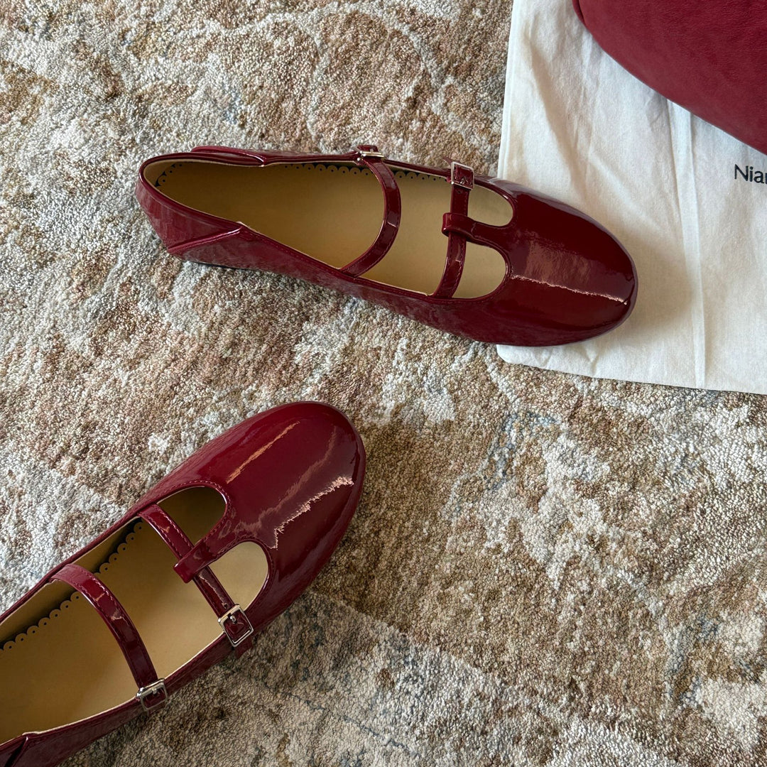 Damen Elegant verzierte Ballerinas mit doppeltem Riemchen und komfortabler Innensohle EB