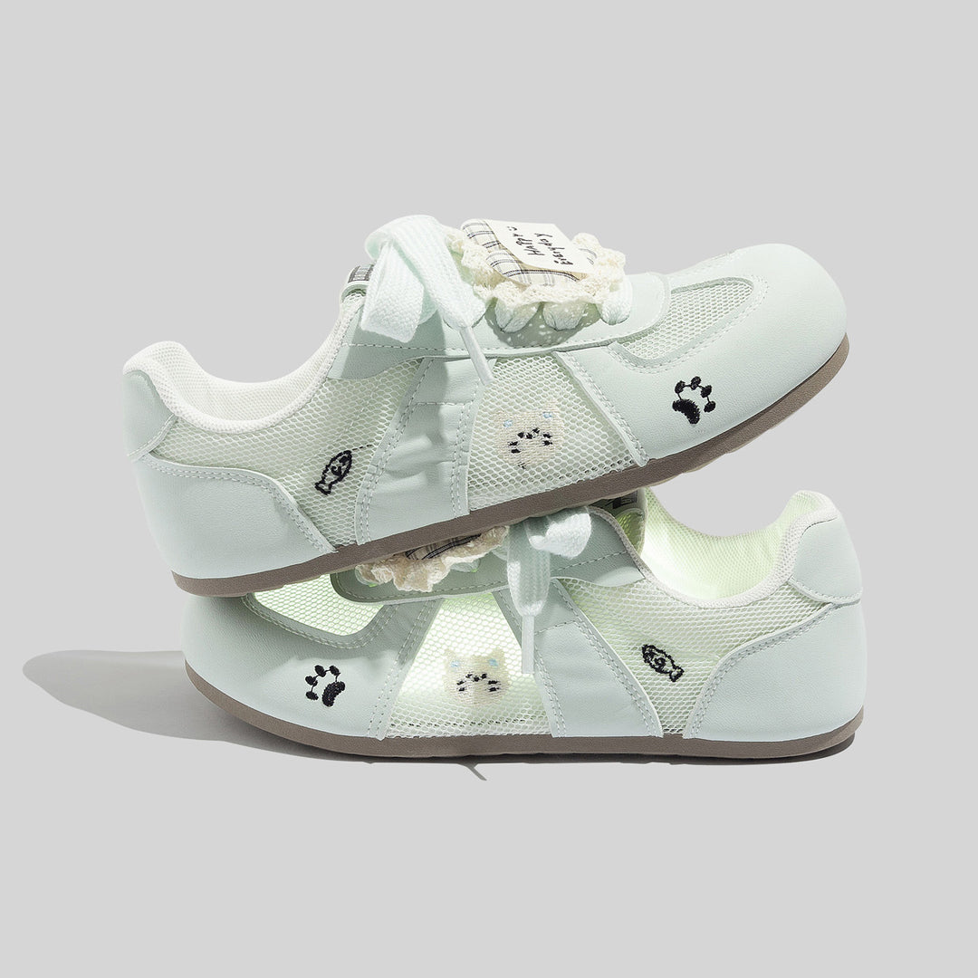 Damen Sportliche Sneakers mit niedlichem Tiermotiv und atmungsaktiver Mesh-Oberfläche EB