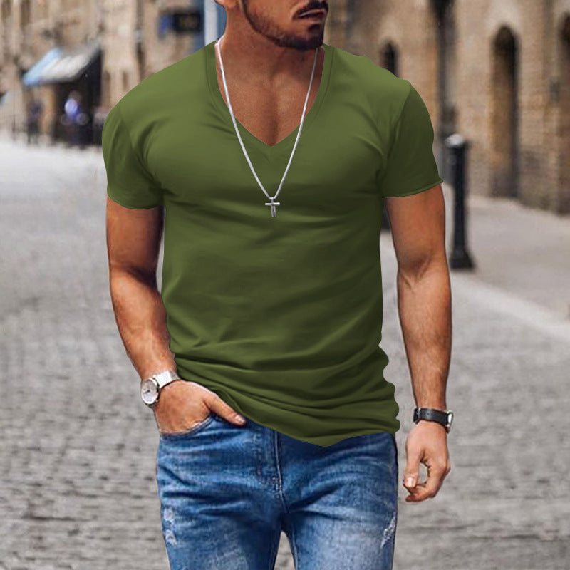 Herren lässiges V-Ausschnitt T-Shirt EB
