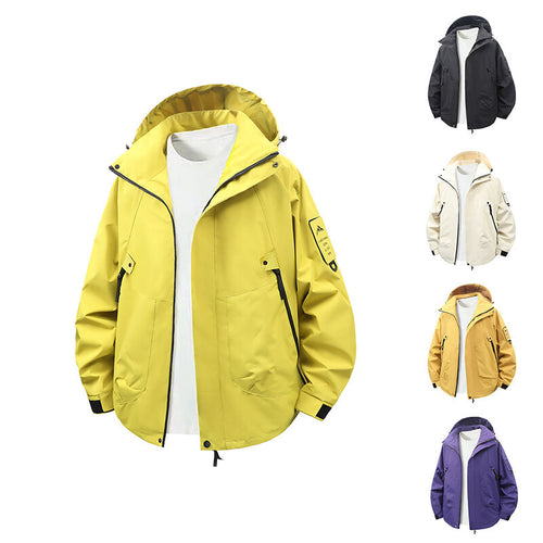 Herren funktionale Outdoor-Jacke mit verstellbarem Kapuzenbereich und zahlreichen Taschen EB