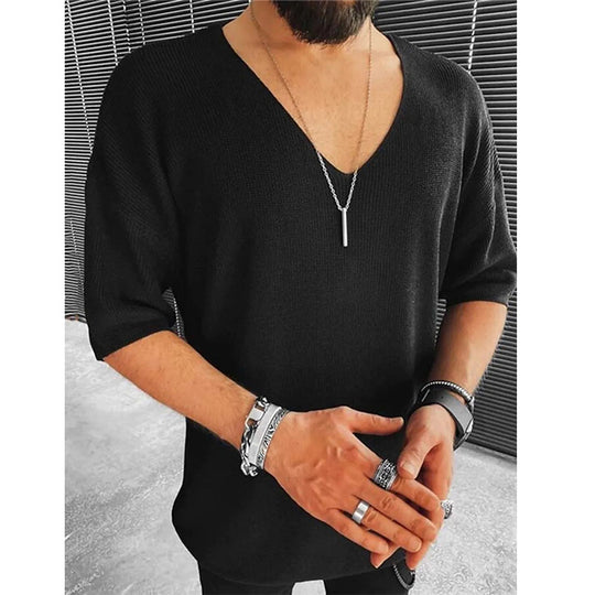 Herren Übergröße V-Ausschnitt Pullover EB